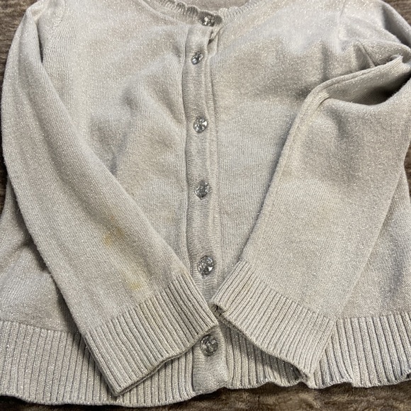 🔴Free if bundled Healthtex 4T Girls button up cardigan ❤️ gray & silver sparkle - Picture 13 of 15